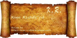 Kner Richárd névjegykártya
